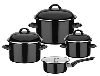 GSW Black & White 255134 - Set di pentole grandi, 7 pezzi