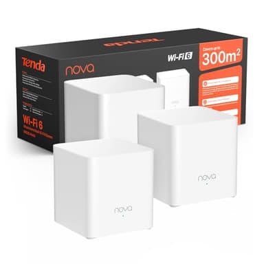 Tenda Nova Wifi 6 Mesh AX1500 (MX3), Sistema WiFi 6 per tutta la casa, MU-MIMO, Copertura fino a 4-6 camere da letto, Porte Gigabit, Controllo Parental, Facile installazione,TWT, WPA3, APP, IPTV