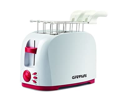 G3 Ferrari G10179 Tostapane To-Stàr, 800 Watt, Pinze INOX, Ampie fessure per toast farciti, Vassoio raccogli briciole, 7 livelli di cottura, Bianco