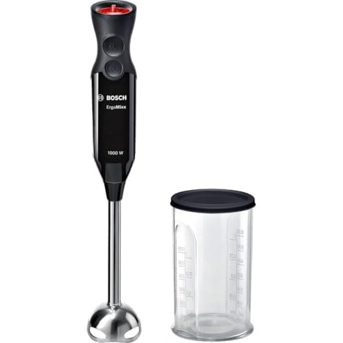 Bosch Elettrodomestici ErgoMixx Style Hand Blender - Frullatore a Immersione Portatile con Motore da 1000 W, 12 Impostazioni di Velocità, Lama a 4 Ali, Bicchiere Graduato, Piede Mixer in Acciaio Inox