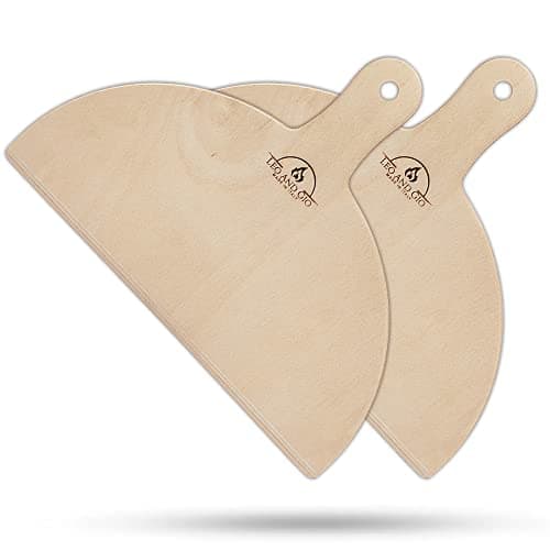 Set Palette Pizza 30 Cm in Legno di Betulla Pala Pizza Corta Doppia Forno Fornetto Elettrico Professionale Casa Pietra Refrattaria Compatibile con Forno per Pizza G3 Ferrari Ariete Spice