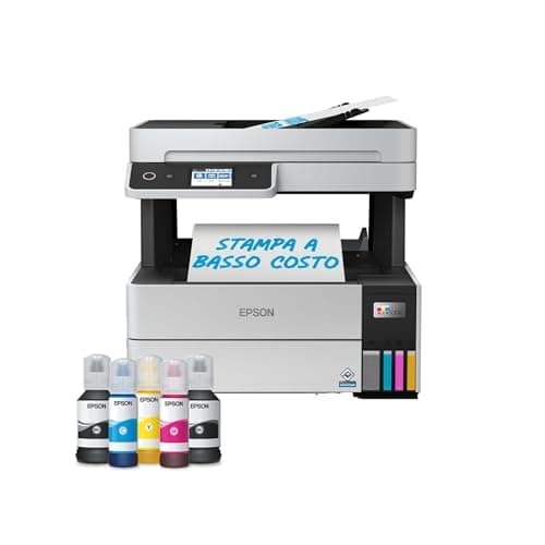 EPSON EcoTank ET-5150 stampante Multifunzione A4 (stampa, copia, scansione) USB, Wi-Fi, Wi-Fi Direct, display LCD 6,1 cm, ADF, serbatoi flaconi alta capacità, Epson Smart Panel, fronte/retro