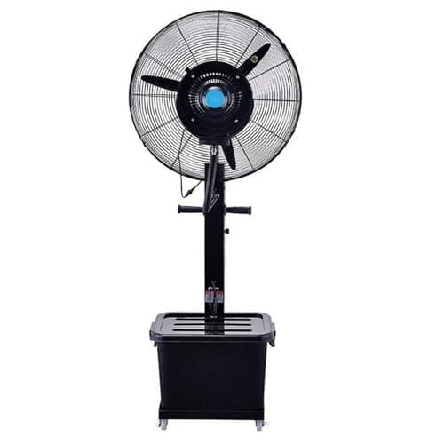 KOEM Ventilatore Nebulizzatore Magnum Nero Elettrico a Piantana Oscillante Raffrescatore Lunga Distanza a 3 Velocità con Serbatoio e Ruote per Uso Civile e Industriale