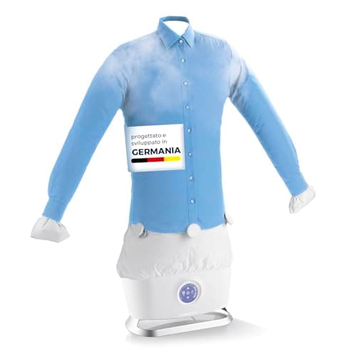 CLEANmaxx Ferro da stiro automatico con funzione vapore | Innovativo macchina da stiro per camicie e camicette | Più delicato dell'asciugatrice e del ferro da stiro, 2 programmi, display touch