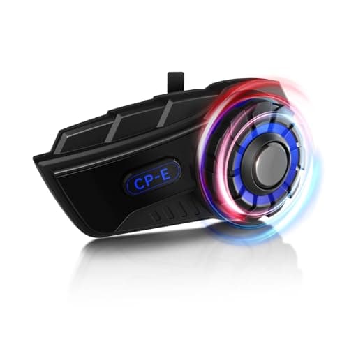 Moman Interfono Moto, CP-E Auricolare Casco Moto 6 Motociclisti 2000M Sistema di Comunicazione Connettività Universale con Cancellazione del Rumore Condivisione Musica Radio FM Impermeabile, Singolo