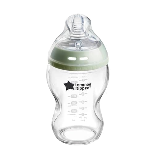 Tommee Tippee Biberon in vetro anti-colica Natural Start 250 ml, con tettarella simile al seno materno, valvola anti-colica, autosterilizzante, 1 pezzo