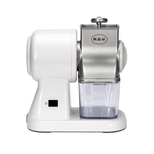 RGV Robusta Junior grattugia elettrica per formaggio, Rullo in Acciaio Inox, Tramoggia in Alluminio, Contenitore Estraibile con Coperchio Salvafreschezza, 150 W