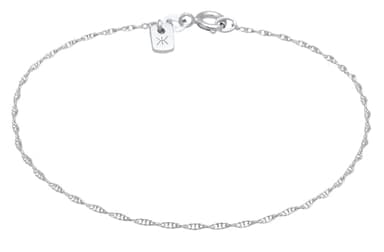 Kuzzoi Bracciale in argento lavorato a mano per uomo, delicato bracciale a maglie (1 mm), look attorcigliato in argento sterling 925 lucido, lunghezza 19 cm, Argento sterling