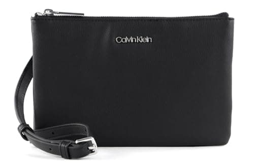 Calvin Klein Borsa Donna CK Must Ew Dbl Compartment Xbody in Ecopelle, Nero (CK Black), Onesize