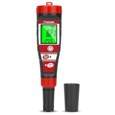 UIUZMAR Misuratore di pH e EC per Idroponica, Misuratore di Conducibilità e pH TDS per Acqua di Piscina, pHmetro Digitale Acquario, Misuratore Digitale 4 in 1 di pH PPM EC per Acqua Potabile