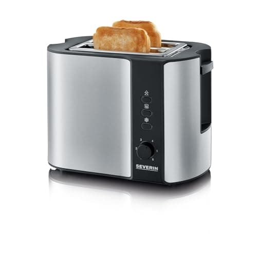 SEVERIN Tostapane Automatico, Griglia Scaldapanini Integrata, Corpo In Acciaio Inox , Per Tostare, Scongelare E Riscaldare, 800 W, AT 2589