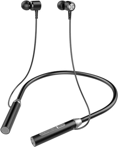 Cuffie Bluetooth Sport, Auricolare bluetooth con archetto da collo, Auricolari Bluetooth Senza Fili Sport Magnetici con Microfono e Comando a 3 Pulsanti, per Musica, Chiamate e Sport