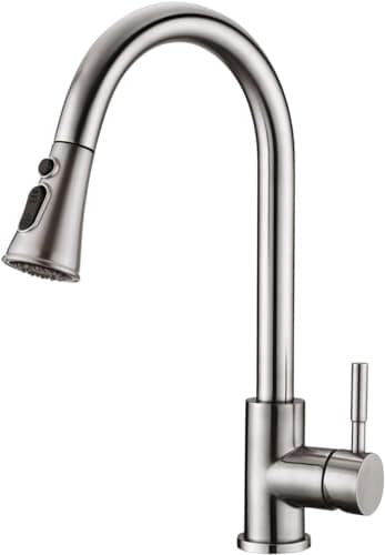 UCMDA Rubinetto Lavello Cucina - Miscelatore con Doccetta Estraibile per Cucina, Miscelatore Cucina Girevole a 360 °, 3 Modalità Rubinetti per Lavello Cucina Risparmio Idrico, Acciaio Inossidabile