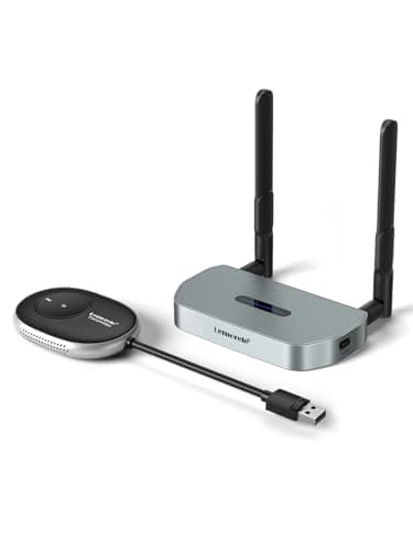 HDMI Wireless, Lemorele 164FT/50M Trasmettitore e Ricevitore HDMI senza Fili 1080P HDMI+VGA Doppio Schermo con Trasmettitore Wireless USB A 5G Streaming Audio-Video da PC, Laptop a HDTV, Proiettore