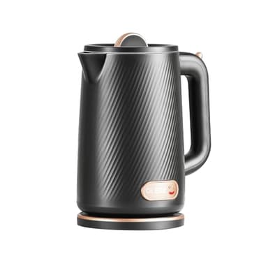 OLEGA Bollitore elettrico – 1500 W a riscaldamento rapido, bollitore elettrico senza BPA, in acciaio inox 304, con spegnimento automatico e protezione contro l'essiccazione, perfetto per la famiglia