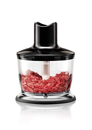 Braun MQ30 Accessorio Tritatutto per Minipimer MQ3, MQ700, MQ5 con Sistema EasyClick, Lama in Acciaio Inox, Lavabile in Lavastoviglie, Senza BPA, 500 ml, Nero