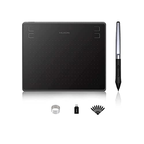 HUION HS64 Tavoletta Grafica con Penna a Pressione 8192 Senza Batteria con Pressione a Quattro Tasti Supporta il Sistema Operativo Android 6.0, Windows e MacOS