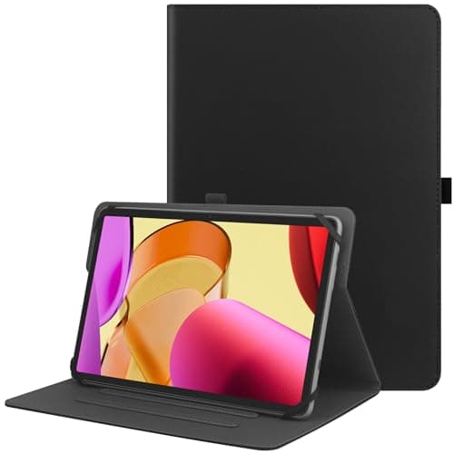 HGWALP Custodia universale per Tablet da 9-11 pollici，Multi-Viewing Angles PU Leather Stand Folio Cover con Porta Penna per 9 "10.1" 10.5 "11" Touch screen Tablet-Black