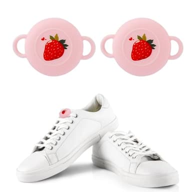 2pz Porta per Airtag per Scarpe, Nascosto Silicone Custodia Impermeabile Custodia Protettiva Accessori per Localizzatore GPS per Bambini Lacci per Scarpe (Fragola Rosa)