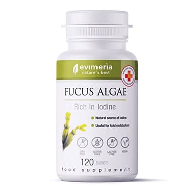 EVIMERIA® integratore Iodio Forte | Oltre 100% dose giornaliera | Origine naturale Alga Fucus Pillole Iodio con Olio Essenziale di Anice | 120 compresse per 4 mesi di trattamento | Qualità Italiana