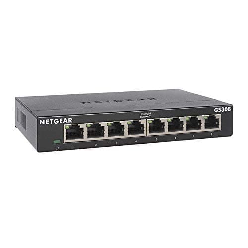 NETGEAR Switch Ethernet 8 porte Gigabit Unmanaged GS308 - Hub di rete domestica, Switch Gigabit per ufficio, plug-and-play, funzionamento silenzioso, montaggio desktop o a parete