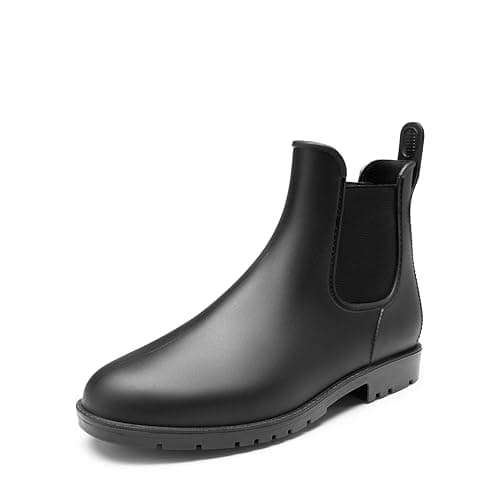 DREAM PAIRS Stivali da Pioggia Uomo Chelsea Wellington Rain Boots Impermeabili Stivaletti Elastico Outdoor Ankle Boot,Size 41,Nero,SDRB2401M-E