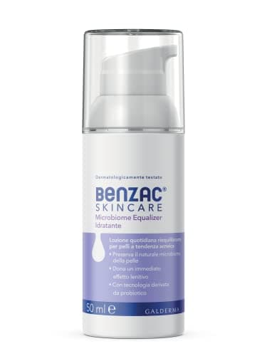 Benzac Skincare Microbiome Equalizer, Lozione Idratante Viso, Anti Acne, con Tecnologia Derivata da Probiotico e Pantenolo Lenitivo con Vitamina B5