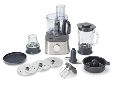 Kenwood Multipro Compact Plus FDM313SS Robot da cucina, Bilancia Digitale Integrata, Ciotola 1.2L, Tritatutto e Frullatore in Vetro, 3 Dischi in acciaio, sbattitore doppia frusta, Spremiagrumi