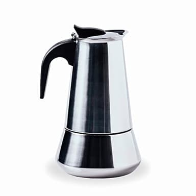 Lacor - 62033 - Milano Caffettiera italiana, caffettiera espressa, acciaio inox 18/10, tutte adatte al fuoco compresa l'induzione, lavabile in lavastoviglie, capacità 4 tazze, finitura lucida