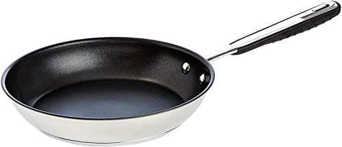 Amazon Basics Padella Antiaderente a Induzione in Acciaio Inox - con Manico Soft Touch - 20 cm