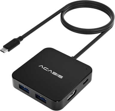 Hub USB C, docking station USB C con HDMI 4K, Power Delivery 100 W, 3 porte USB A 3.0, 1 Type-C 3.0, adattatore splitter USB per MacBook, Mac Mini, Surface Pro, XPS, laptop e dispositivi USB C (2ft)