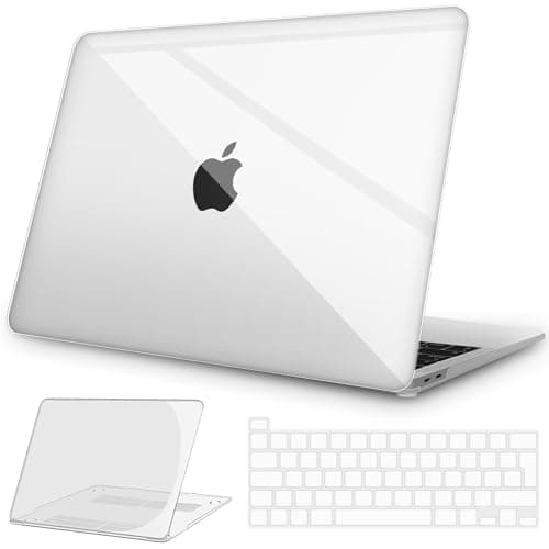NPUOLS Custodia Protettiva per MacBook Pro 13 Pollici Cover M2 M1 2023 2022 2021 2020 Modello A2338 A2289 A2251, 13" Cristallo Anti-ingiallimento Rigide Custodia e Ultra Sottile TPU UE Tastiera Cover
