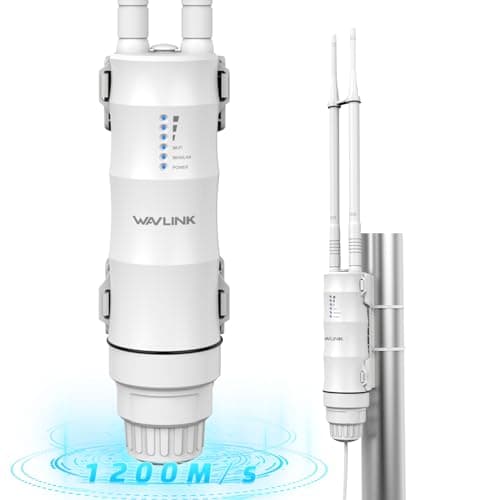 Ripetitore WiFi potente esterno per lunga distanza WAVLINK AC1200 Amplificatore di segnale WiFi esterno doppia banda 2.4G + 5G Outdoor WiFi Router Extender Access Point, supporto PoE