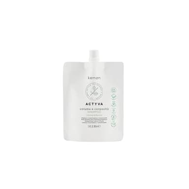 Kemon - Actyva Volume e Corposità Shampoo, Shampo per Capelli Fini ad Azione Volumizzante con Semi di Lino, Senza Siliconi - Travel Size 100 ml