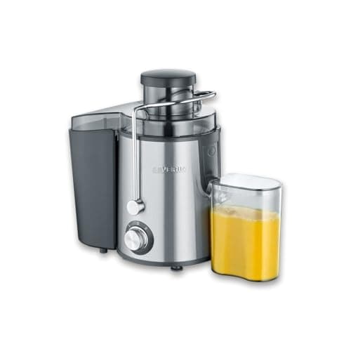 SEVERIN ES 3566 Centrifuga professionale 400W BPA Free, Centrifuga elettrica in acciaio inox con capacità succo 0,5 L, Centrifuga frutta e verdura, Argento/nero