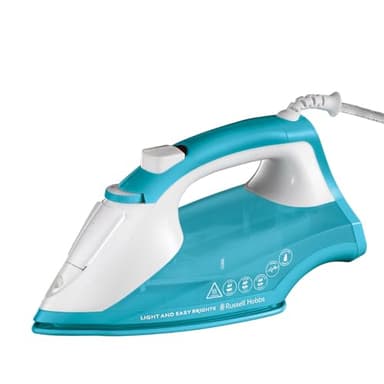 Russell Hobbs Ferro da Stiro a Vapore 2400W, Colpo di Vapore 115g/min, Piastra con Ammorbidente, Autosteam, Capacità 240ml, AntiCalcare & Anti-Goccia, Light&EasyAqua 26482-56