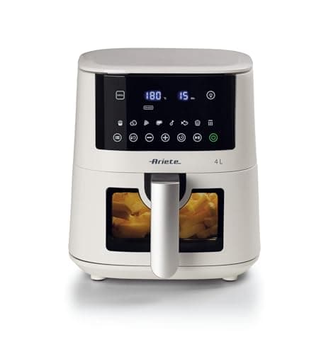Ariete 4633 Friggitrice ad aria 4L, 1400W, Capacità 4L, 9 programmi, Funzione Shake e Grill, Temperatura fino a 200°C, Bianco