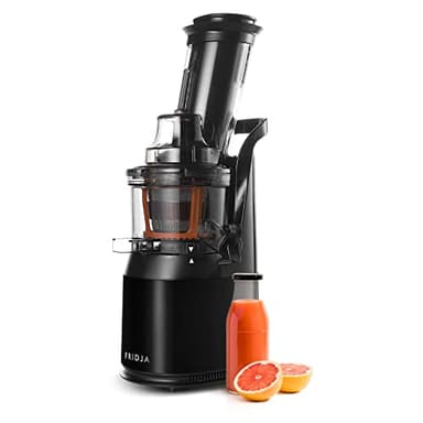 Spremiagrumi Potente per Frutta e Verdura Intera Slow Juicer, Succo Fresco Sano, Sorbetto, Gelato, Bocca Larga 75mm Scivolo, Senza BPA, 240-Watt, Cold Press, Acciaio Inossidabile Nero Fridja f1900