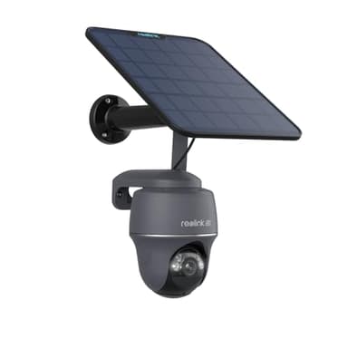 Reolink 3G/4G LTE Telecamera Solare Esterno con SIM Scheda 4K HD, 8MP 360° PT Telecamera con Pannello Solare+ 32G SD Card, Visione Notturna a Colori, Rilevamento Smart, Go PT Ultra (Grigio)