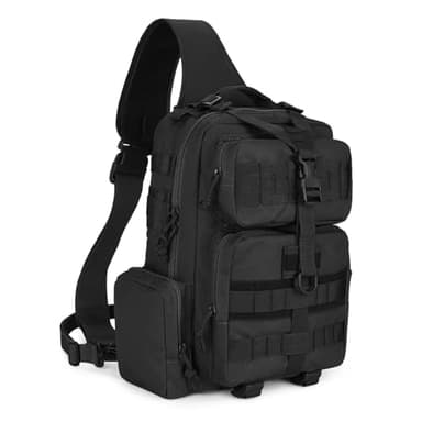 G-raphy Zaino Monospalla Uomo Militare Casuale Marsupio Sportivi Borsa a Tracolla Marsupio Uomo Sportivo Borsetta Monospalla Militare per Campeggio Escursionismo Ciclismo Viaggio Trekking (Nero)