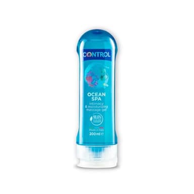 Control Ocean Spa Gel Massaggio 2 in 1 A Base D'Acqua All'Aroma Di Brezza Marina con 98,6% di ingredienti naturali, 100% Made in Italy, 200 ml