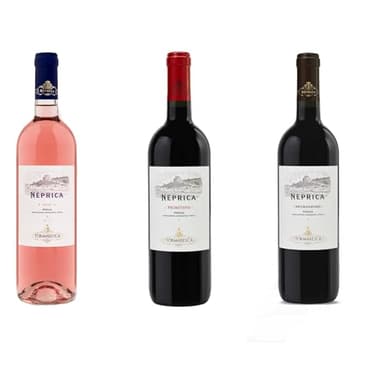 Tormaresca Neprica cassa in legno con 3 bottiglie Vino rosso Primitivo e Negroamaro e Vino rosè vino Puglia IGP 3x750 ml
