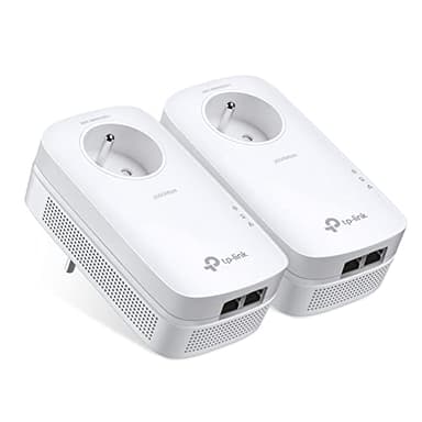 TP-Link Powerline 2000Mbps con 2 porte Gigabit Ethernet e socket integrato, 2 kit Powerline - Soluzione perfetta per usufruire del servizio multi-TV a casa -TL-PA9025P KIT (IT)