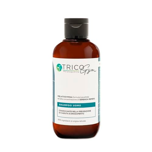 Tricogym Shampoo Anticaduta e Diradamento Uomo - Shampoo Caduta Capelli con melatogymina, 95% ingredienti naturali, formula vegana, no parabeni sls/sles free - Pack 100% riciclabile, 200ml