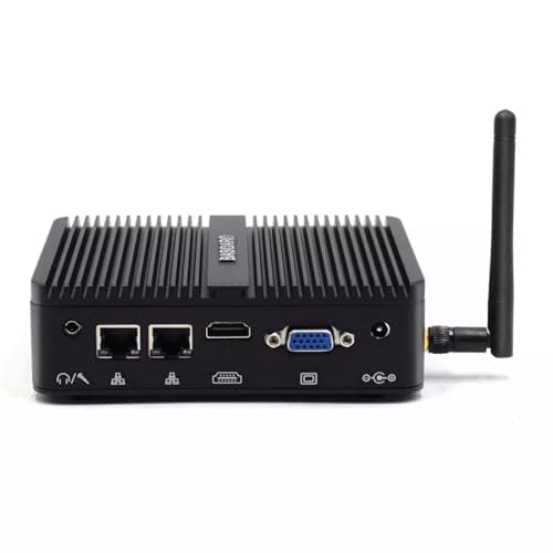 BASOARO PC Industriale, Mini PC Fanless, Celeron J4125, 8GB RAM 128GB SSD, Gigabit Ethernet, Doppio Display HD VGA, 2 RS232 COM, WiFi Dual Band, BT, Mini PC Win 10