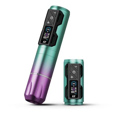EZ P2S Pro Macchinetta Tatuaggi - Macchinetta per Tatuaggi con Display Digitale OLED Alimentazione a Batteria 1800mAh Tattoo Machine per il Tatuatore Professionista (Viola Blu)