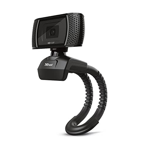Trust Trino Webcam HD con Microfono Incorporati, 1280 x 720, USB 2.0, Video Camera per PC con Pulsante Foto, Supporto Universale, per Mac, Windows, Laptop, Computer, Teams, YouTube, Zoom - Nero