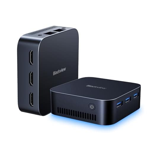 Blackview MP80 Mini PC N97 Intel 12th(Βeat N100/Ν95,fino a 3.6GHz), 16GB RAM 512GB M.2 SSD Mini Computer, Supporta Doppia LAN, 3 * HDMI, USB 3.0, WiFi 2.4/5G, 4K UHD, per Ufficio/Affari/Casa