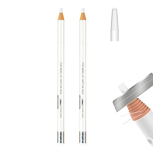 Penna Sopracciglia Impermeabile,Penna Sopracciglia Rimovibile,Makeup Matita Sopracciglia,Matita Sopracciglia,Matita Impermeabile per Trucco,lunga durata matita sopracciglia,Bianco,2 pezzi