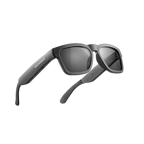 OhO sunshine Audio Sunglasses,Voice Control, Open Ear Style Listen Music and Calls with Volumn UP and Down, Bluetooth 5.0 Smart Glasses IP44 Waterproof Feature for Outdoor Sports